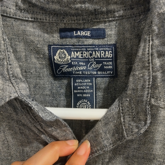 Men's large American rag short sleeve button down linen - Picture 2 of 3